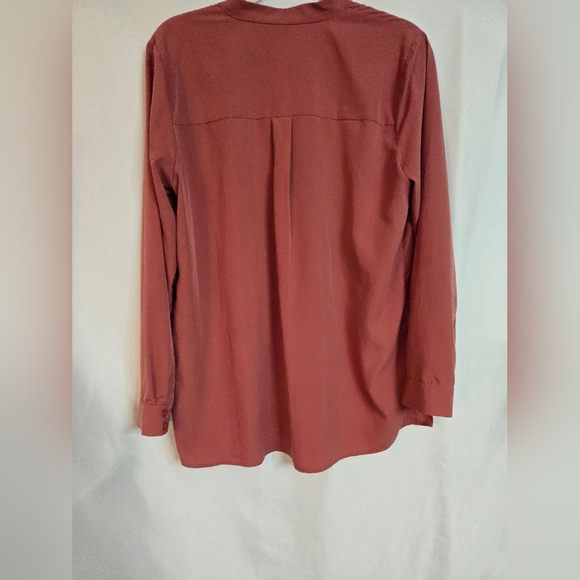 Eileen Fisher Salmon Color Soft Fall Button Up Shirt - Picture 5 of 9